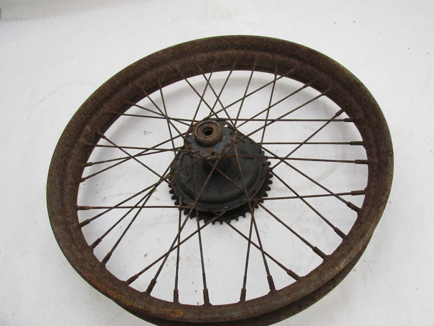 Antique Harley Hummer 18" Rear Wheel Rim w/ Spokes Hub & Drum Brake