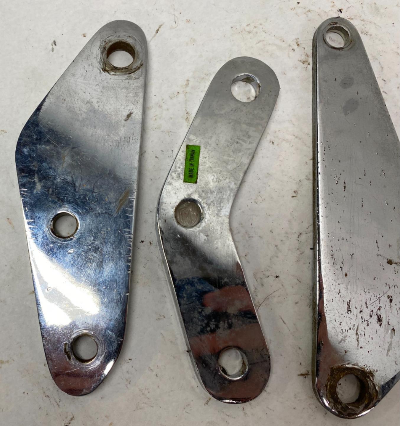 Harley Lot of Chrome Foot Forward Mid Control Mounting Plates Brackets