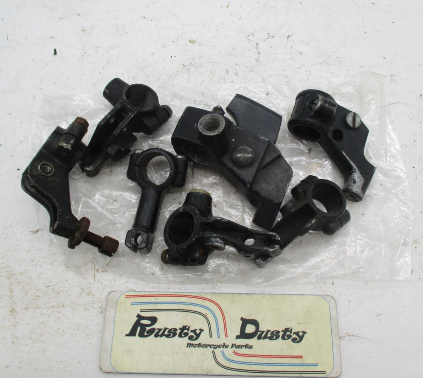 Mixed Lot of Vintage Motorcycle Hand Control Lever Brackets & Perches