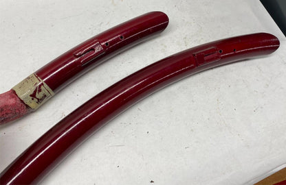 Harley Davidson Short Sweeping Staggered Exhaust Painted Red