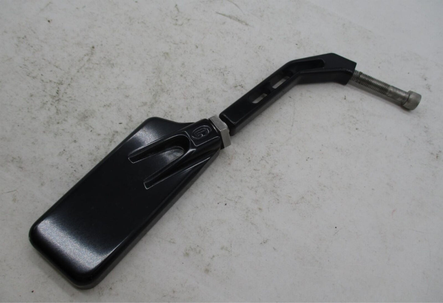 Slotted Black Custom Rectangular Right Side Rear View Custom Chopper Mirror