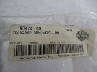 Harley Davidson Genuine NOS Right RH Teardrop Ornament 90470-90