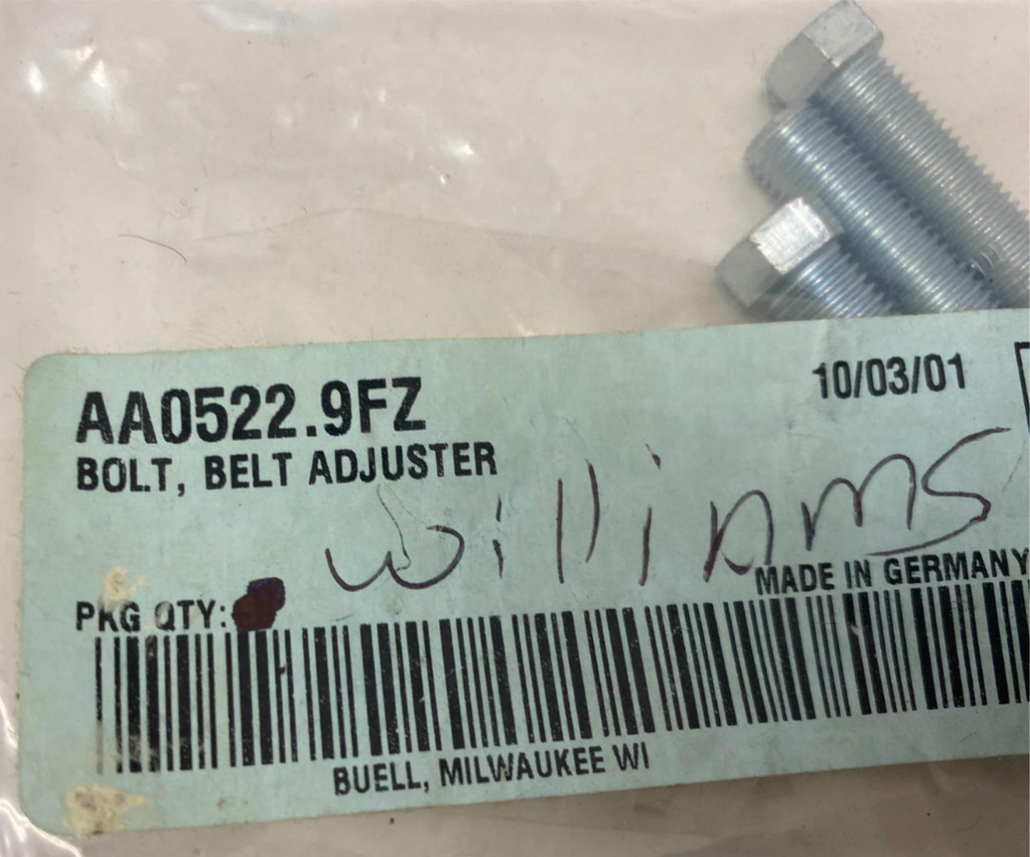 Harley Buell Genuine Belt Adjuster Bolt Lot (3) AA0522.9FZ