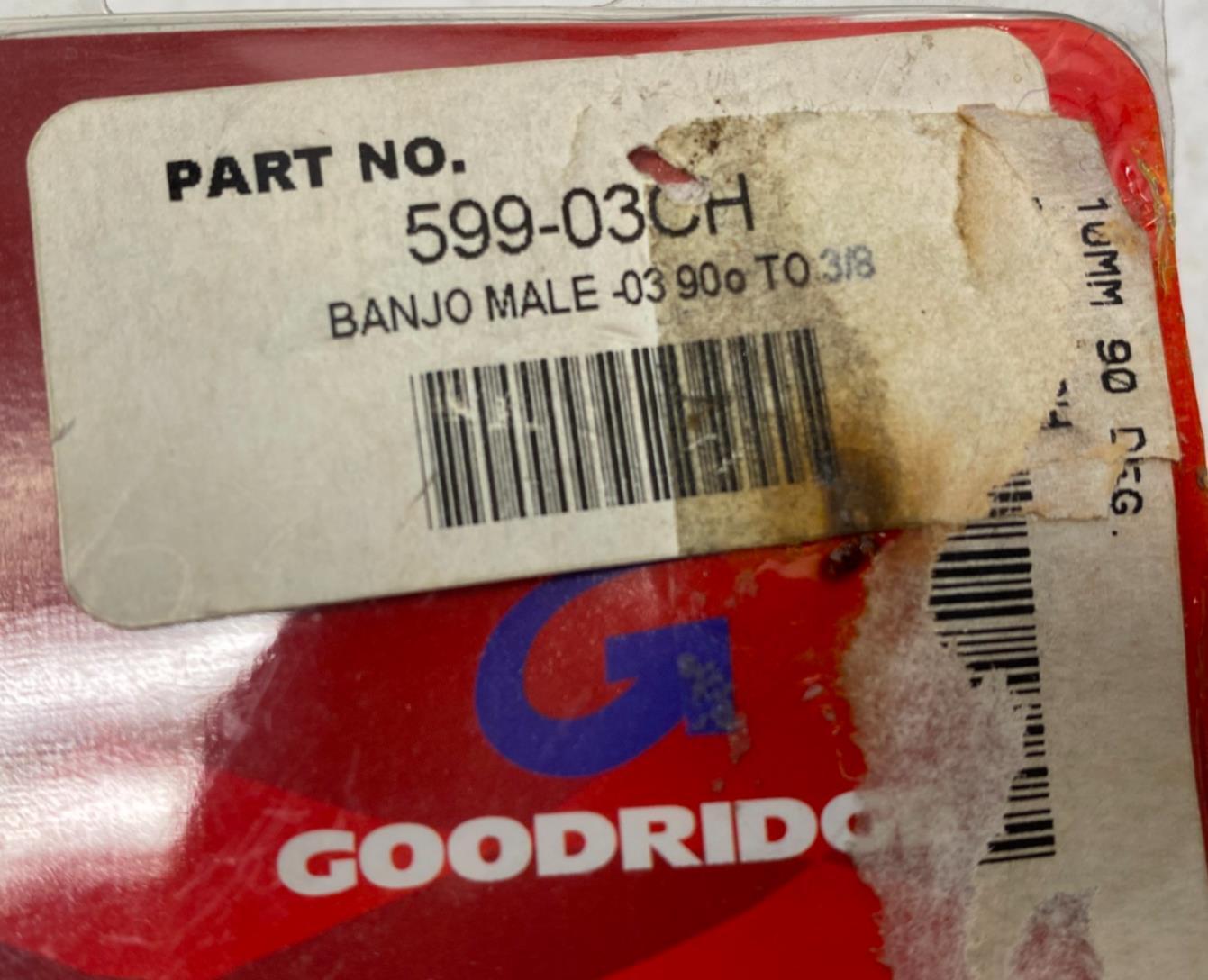 Goodridge Chrome 3/8 10mm 90 degree Banjo Fitting # 599-03CH
