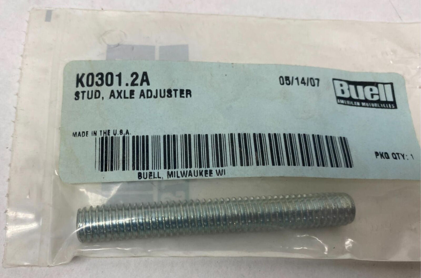 Harley Buell Genuine Axle Adjuster Stud K0301.2A
