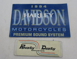 Harley Davidson Genuine 1994 Motorcycle Premium Sound System Manual 99464-94