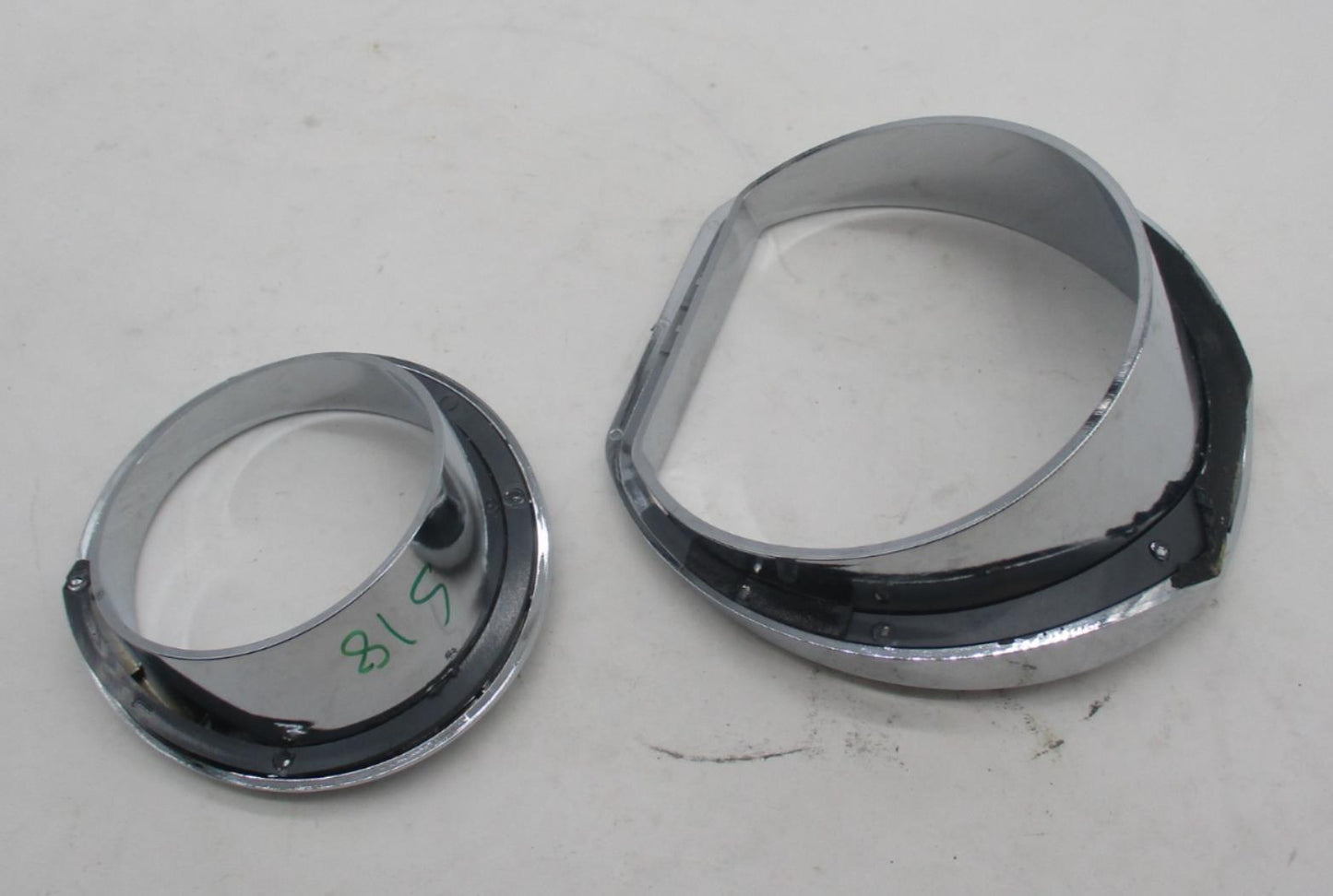 Mixed lot of 2 Harley Davidson Chrome Light Trim Rings w/ integrated visors