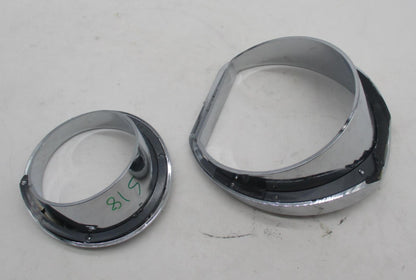 Mixed lot of 2 Harley Davidson Chrome Light Trim Rings w/ integrated visors