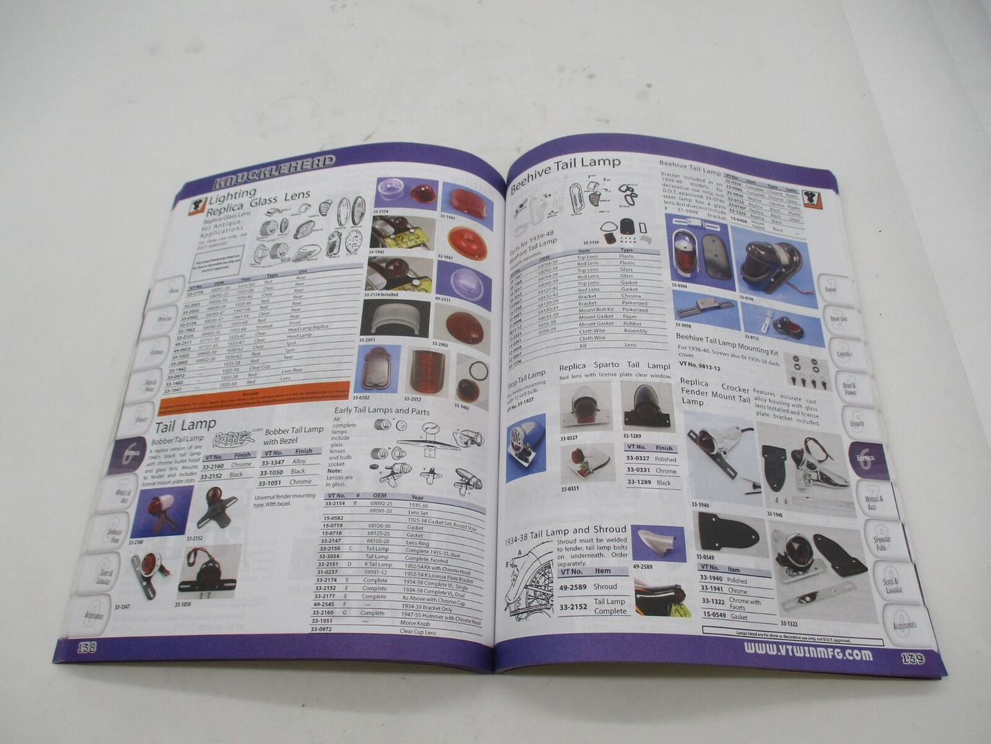 V-Twin 48-1331 Harley Davidson Knucklehead Parts Dope Reference Guide 1936-1947