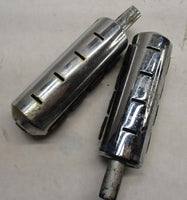 Harley Shovelhead Touring Highway Foot Peg Rests Ribbed Chrome Metal Rubber