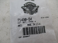 Harley Davidson Genuine NOS Key Set 71490-94 Code: K