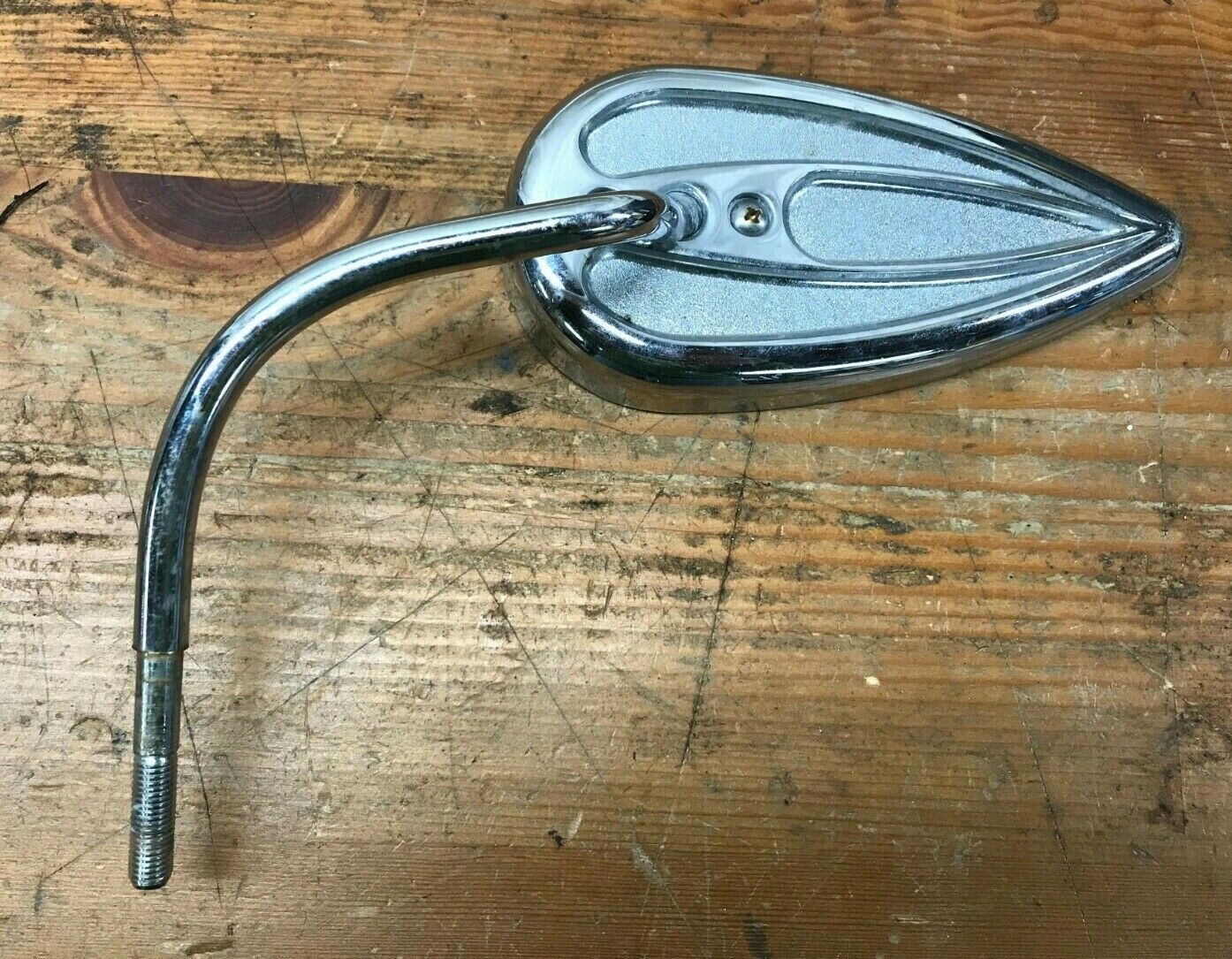 Harley-Davidson Left Side Teardrop Rear View Mirror Chrome Rare Nice Shape
