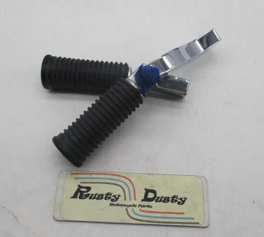 Pair of Harley Davidson Chrome Foot Pegs with Mounting Brackets