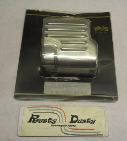 Custom Chrome 46-205 Harley Ribbed Rear Master Cylinder Cover 91-Up Dyna Glide