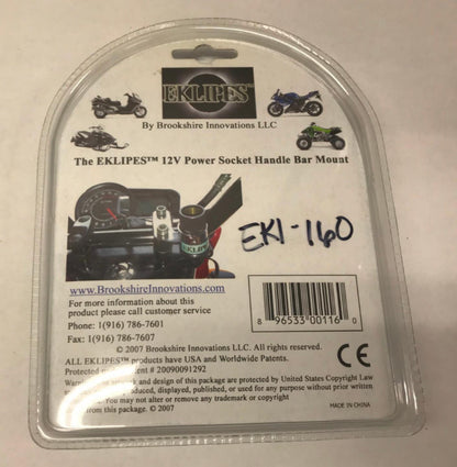 Eklipes Motorcycle Handle Bar Mount for 12V Power Socket EKI-160