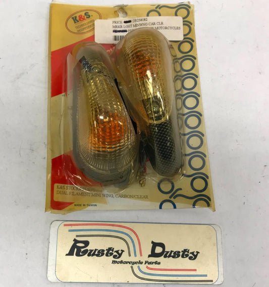 K&S 25-8082 Dual Filament Mini Wing Carbon Turn Signals