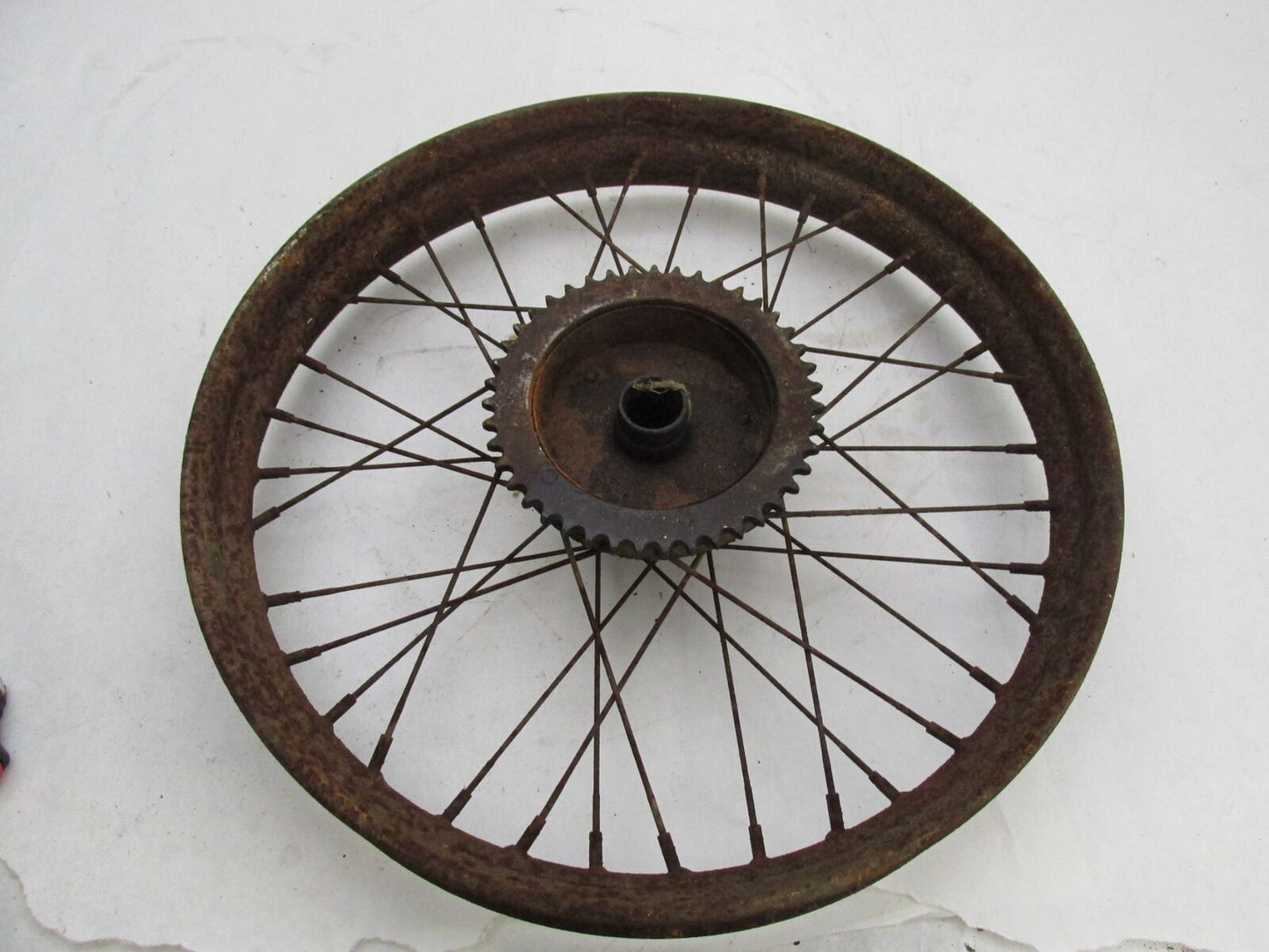 Antique Harley Hummer 18" Rear Wheel Rim w/ Spokes Hub & Drum Brake
