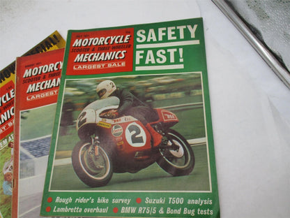 Lot of 4 1971 Vintage Motorcycle Mechanics Magazines Sep Jan Aug July 1971