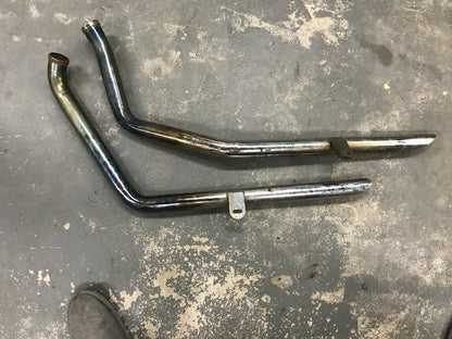 Harley Ironhead sportster Shovelhead 1 ¾” slash cut Straight exhaust drag pipes