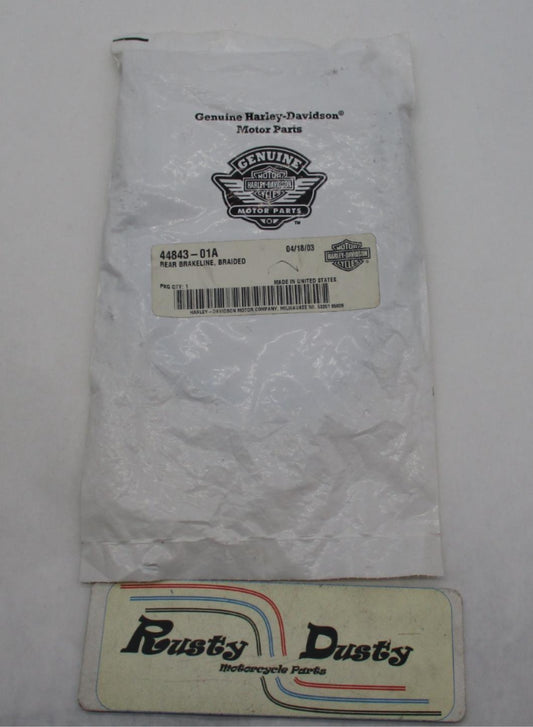 Harley Davidson Genuine NOS Rear Braided Brake Line Kit  44843-01A