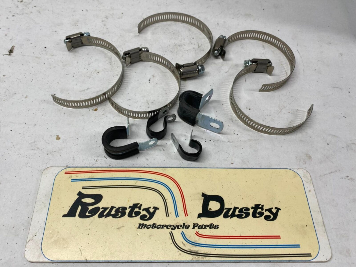 Mixed Lot of Harley Exhaust Heat Shield Clamp Hose Clamps