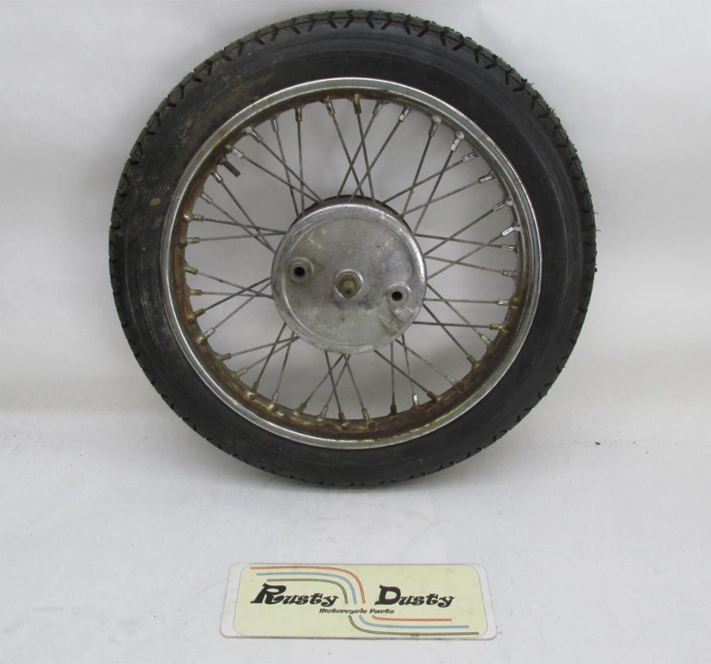 BSA 1959 59 C15 Jones 17" Front Wheel OEM Rim w/ Drum Brake Assembly