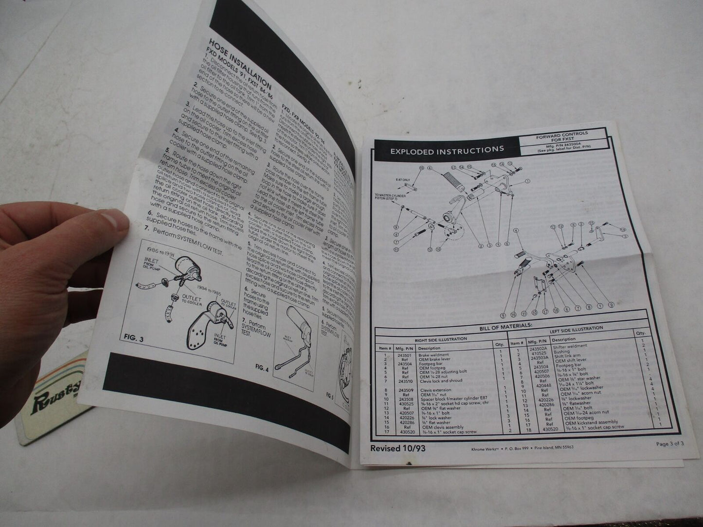 Harley  Lockhart Oil Cooler Installation Instructions 402-HA120 402-HA120C