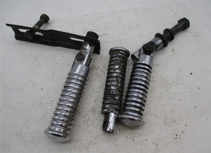 Mixed Lot of 3 Harley Davidson Round Foot Pegs Footrests w/ Brackets Chopper