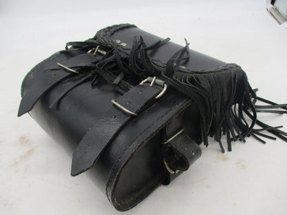 Harley Davidson Black Leather Pouch Bag Sissy Bar Backrest Pouch Tassels
