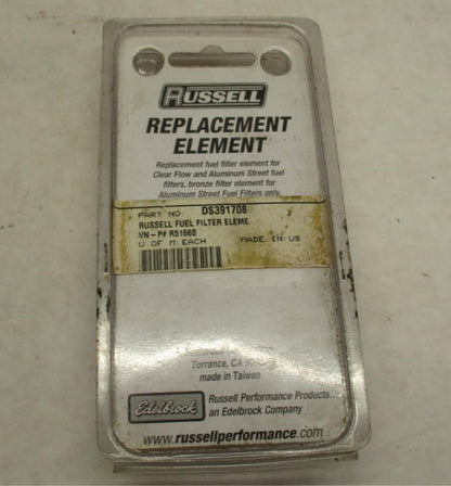 Russell Fuel Filter Element DS-391708 R51660 5/16 Alloy