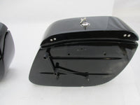 Viking Lamellar Raven Gloss Black Hard Locking Saddlebags Universal LAM 850P