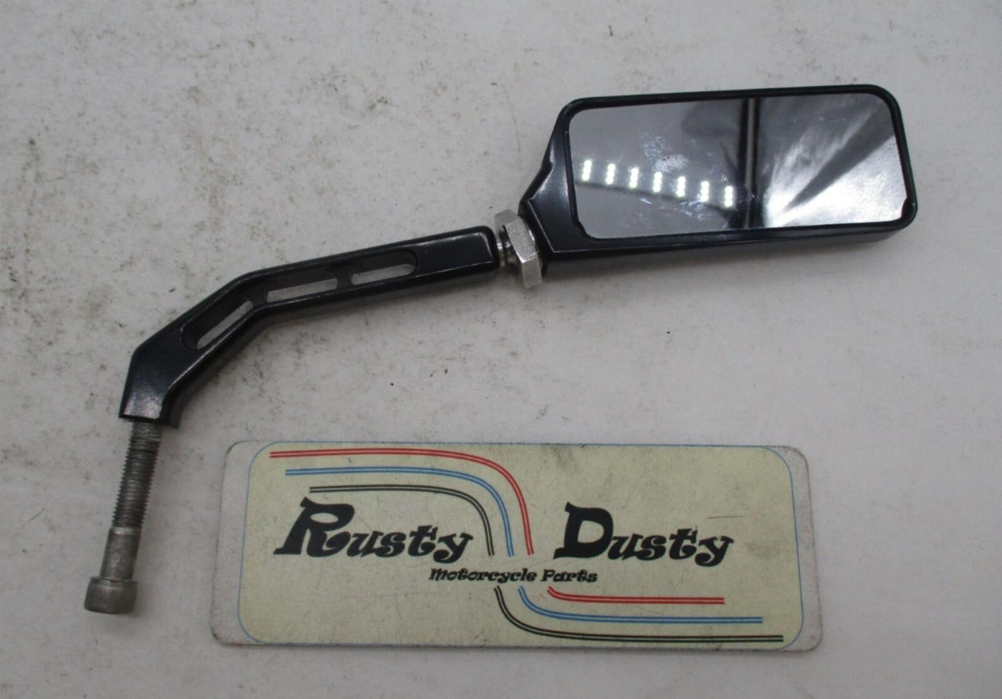 Slotted Black Custom Rectangular Right Side Rear View Custom Chopper Mirror