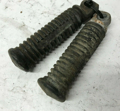 Pair Harley Shovelhead Sportster Foot Pegs Foot Rests Rubber Simple Round