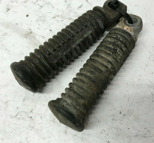 Pair Harley Shovelhead Sportster Foot Pegs Foot Rests Rubber Simple Round