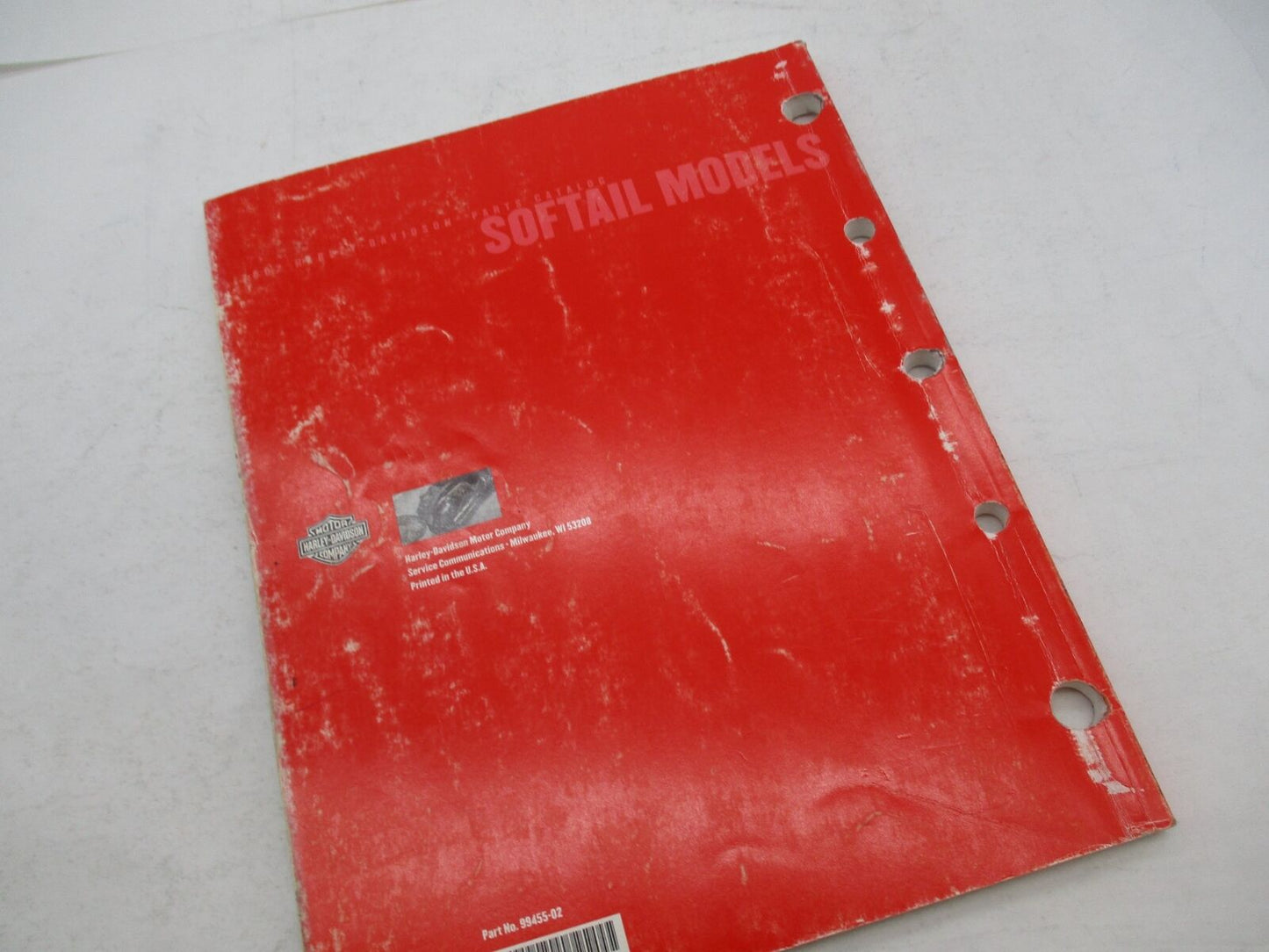 Harley Davidson Official Factory 2002 Softail Parts Catalog 99455-02