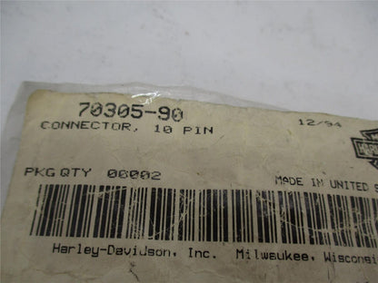 Lot of 3 Harley Davidson Genuine NOS 10 Pin Connectors 70305-90