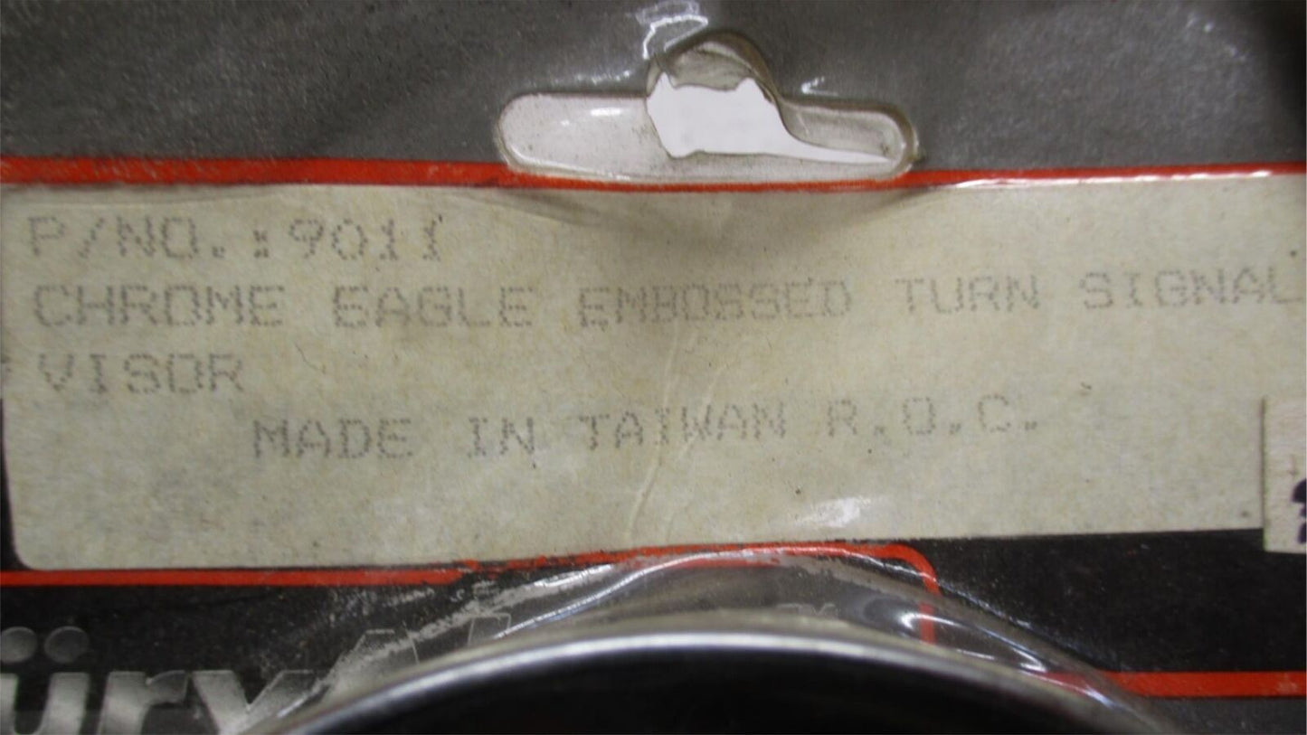 Kuryakyn 9011 Harley Davidson Chrome Eagle Embossed Turn Signal Visors