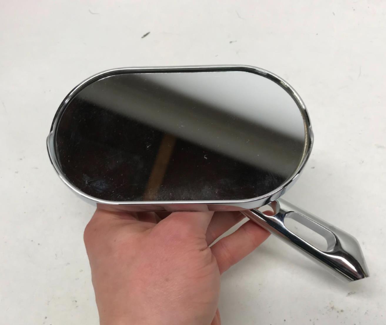 Harley Davidson Custom Shopper Chrome Slotted Oval Left Rear View Mirror
