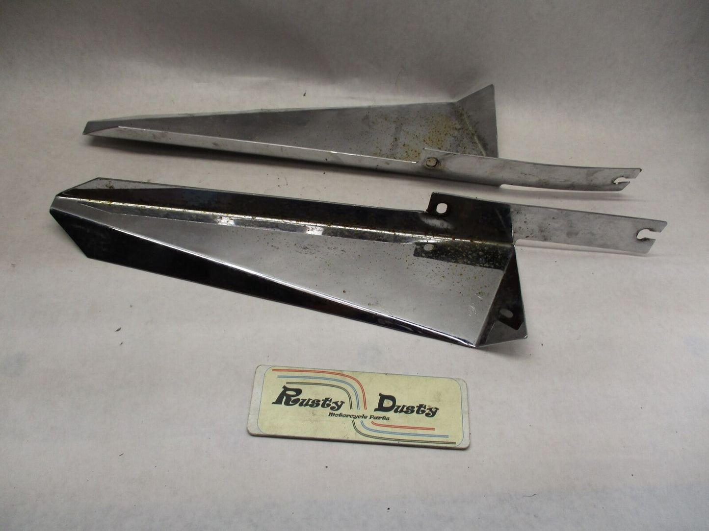 Set of Harley Touring Chrome Wind Guard Windshield Deflector