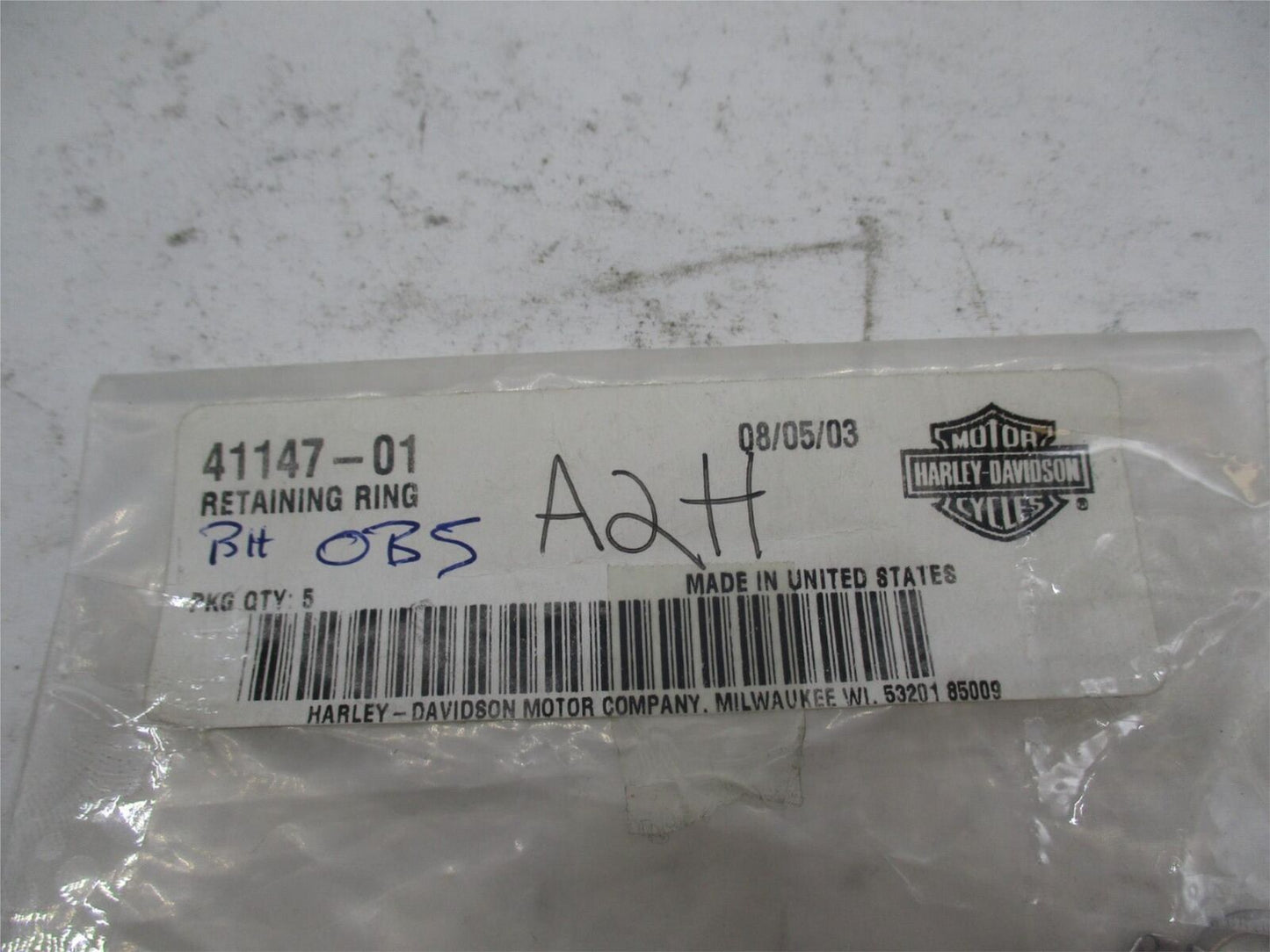 Lot of 7 Harley Davidson Genuine NOS Retaining Rings 41147-01