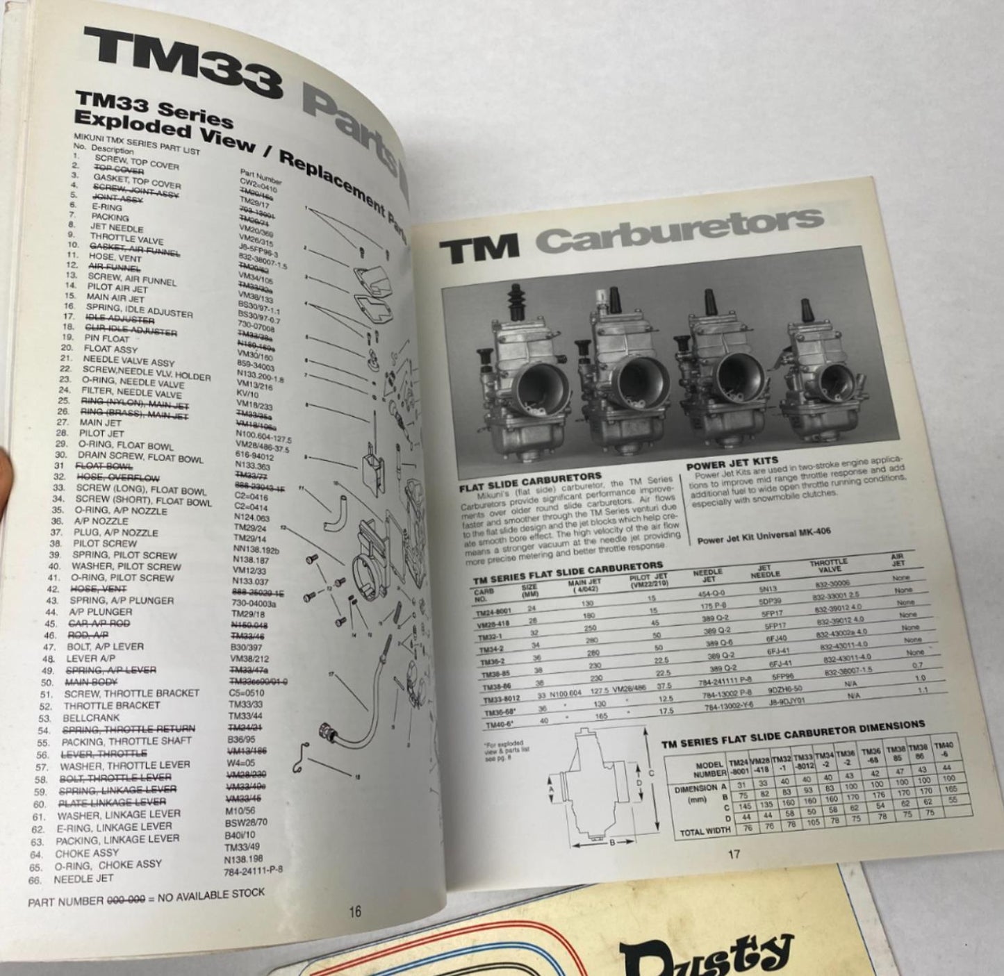 Mikuni Carb Carburetors Products Catalog Brochure 2003