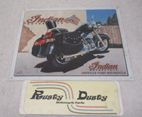 Indian America's First Motorcycle Chief Aluminum Garage Shop Sign 16"x12"