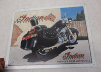 Indian America's First Motorcycle Chief Aluminum Garage Shop Sign 16"x12"