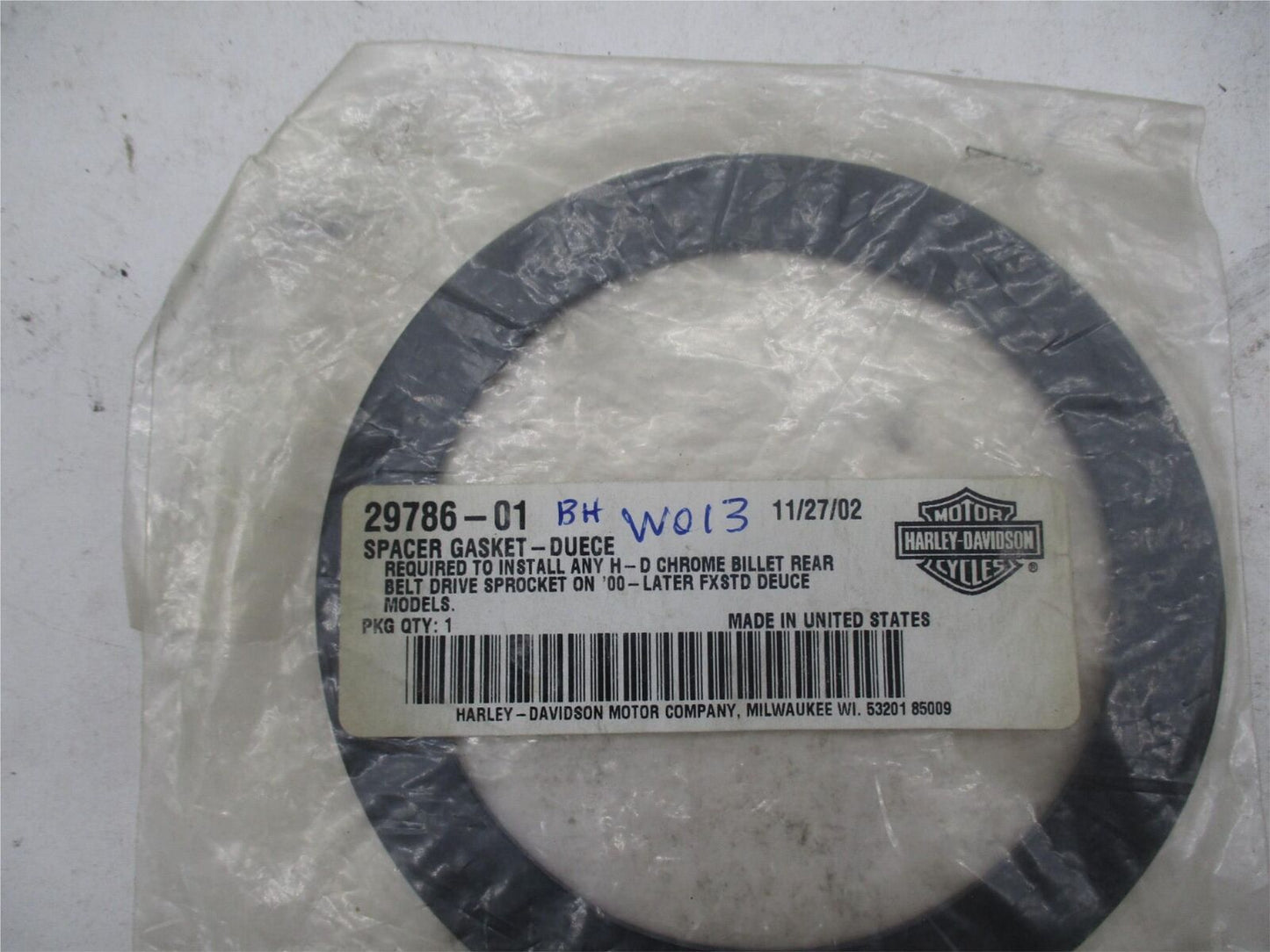 Harley Davidson Genuine NOS Softail Duece Spacer Gasket 29786-01