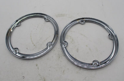 Pair of Harley Davidson Chrome Round Tour Pak Speaker Trim Rings 2014-22