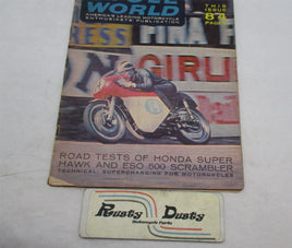 Vintage Original Cycle World 1964 Motorcycle Magazine Honda Superhawk 84 Pages