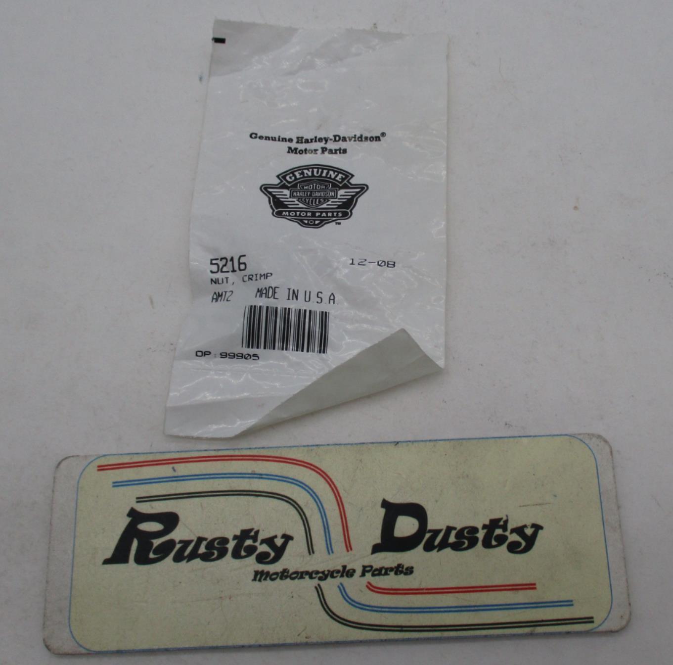 Pack of 2 Harley Davidson Genuine NOS Crimp Nuts 5216