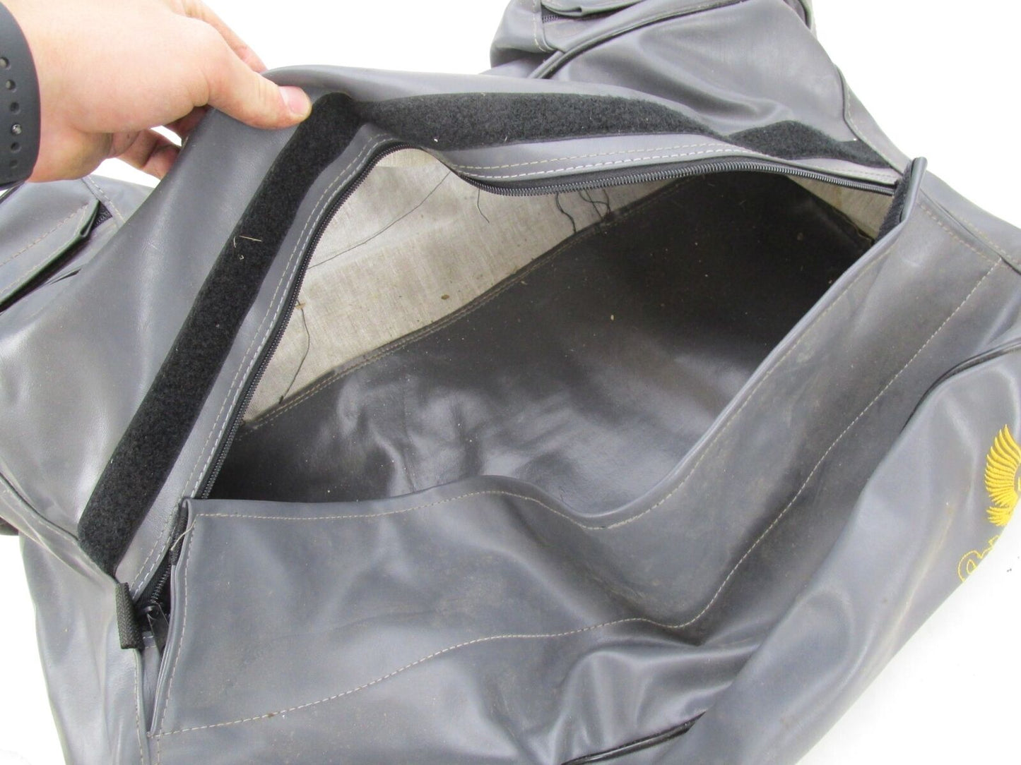 Vintage Add On Accessories Grey Motorcycle Universal Tail Duffel Travel Bag