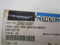 Drag Specialties NOS Motorcycle Mini Baron Amber Marker Light Lens 2040-0301