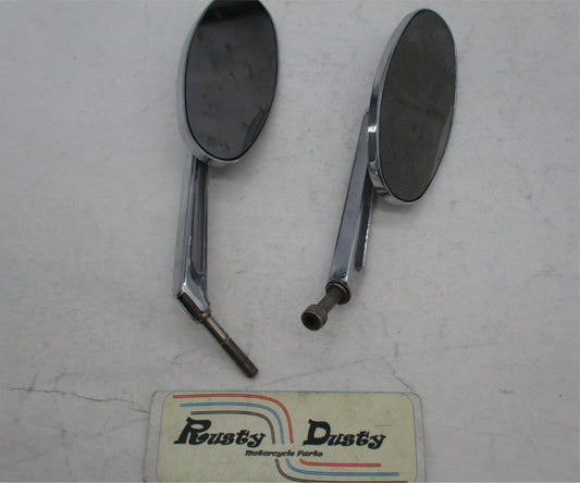 Pair of Harley Davidson Chopper Custom Oval Slotted Oval Mirrors
